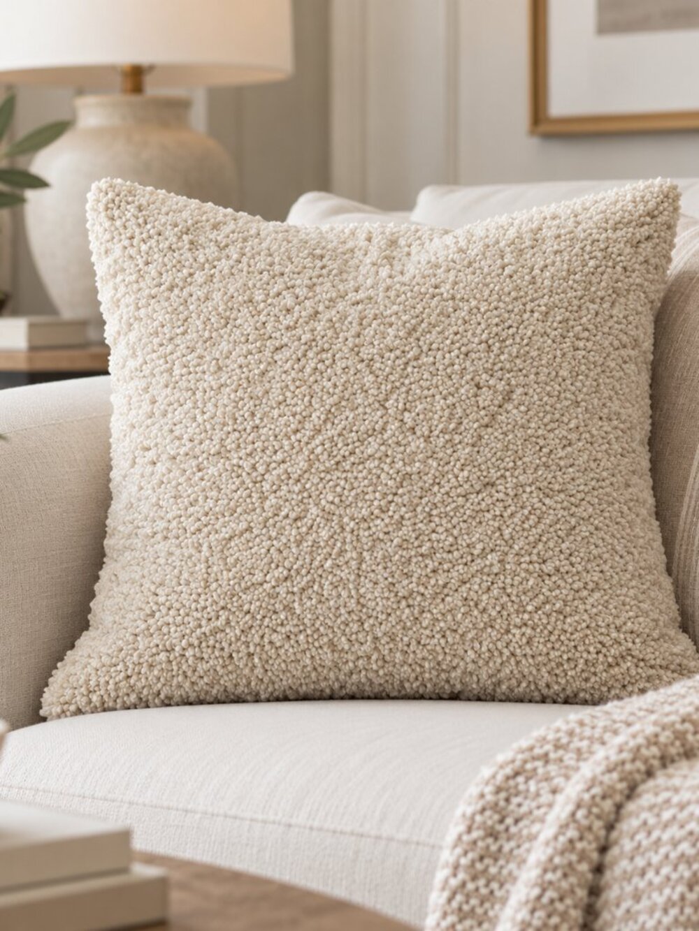 Threshold Studio McGee Cream Boucle Throw Pillow 20x20 Textured Zip Cover